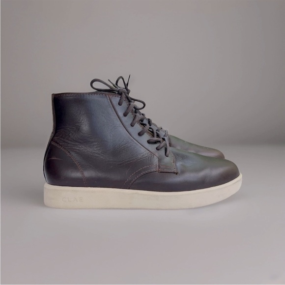 CLAE Gibson High Top Sneaker In Walrus Brown Leather Size 9
